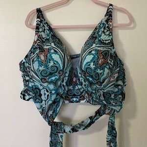42F Lane Bryant Swim Bikini Top wrap ties